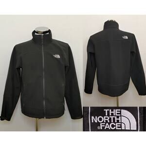 The North Face Softshell Jacket Men's L Black Full Zip Fleece Lined #J5305